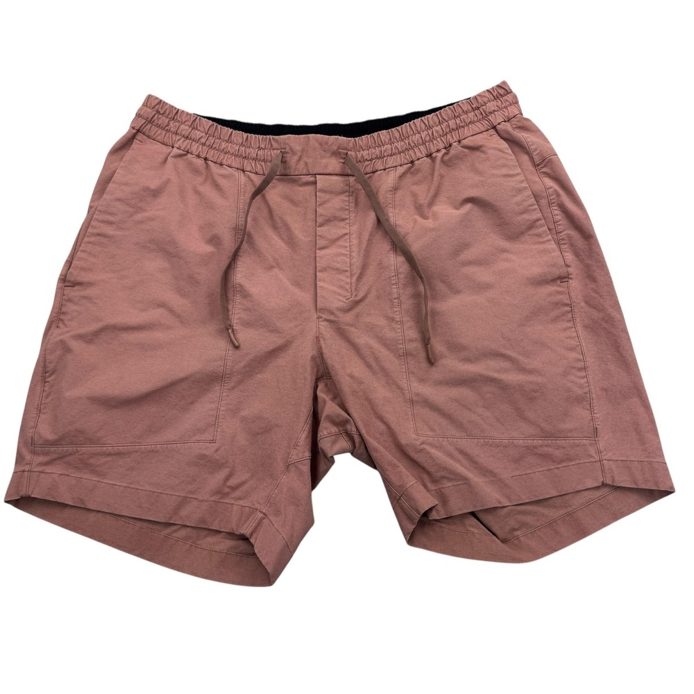 Lululemon Shorts Mens XL Pink Drawstring Zip Pocket Elastic Waist Bowline